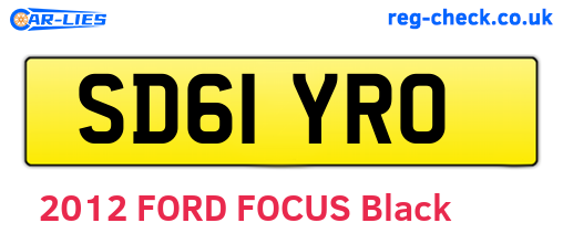 SD61YRO are the vehicle registration plates.