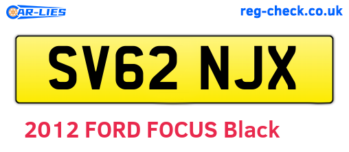 SV62NJX are the vehicle registration plates.