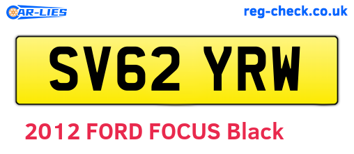 SV62YRW are the vehicle registration plates.
