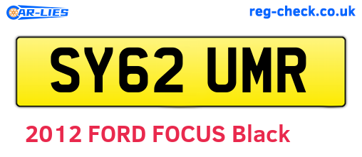 SY62UMR are the vehicle registration plates.