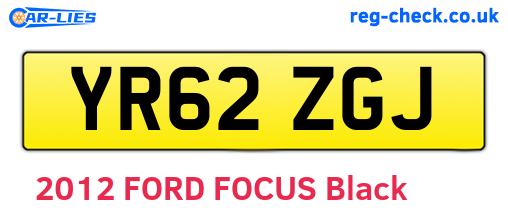 YR62ZGJ are the vehicle registration plates.