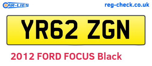 YR62ZGN are the vehicle registration plates.