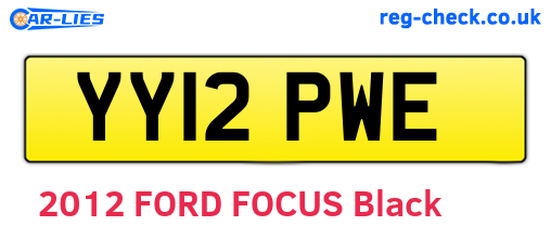 YY12PWE are the vehicle registration plates.