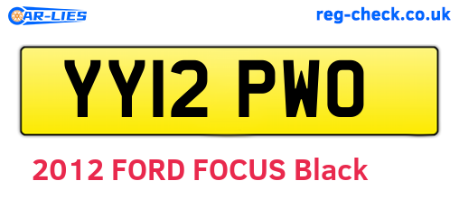 YY12PWO are the vehicle registration plates.