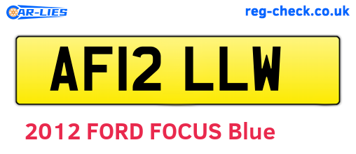 AF12LLW are the vehicle registration plates.