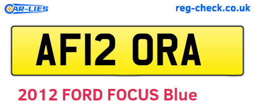 AF12ORA are the vehicle registration plates.
