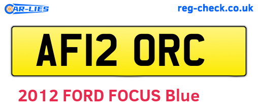 AF12ORC are the vehicle registration plates.