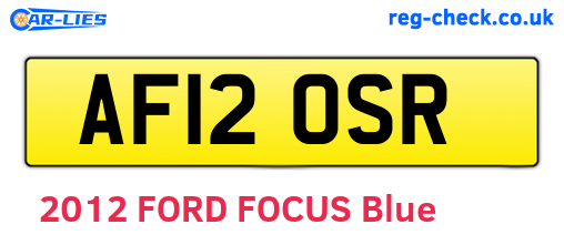 AF12OSR are the vehicle registration plates.