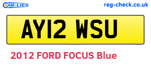AY12WSU are the vehicle registration plates.