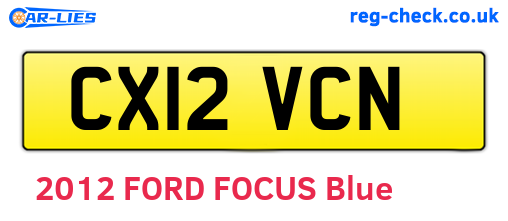 CX12VCN are the vehicle registration plates.