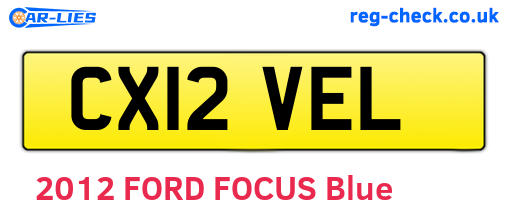 CX12VEL are the vehicle registration plates.