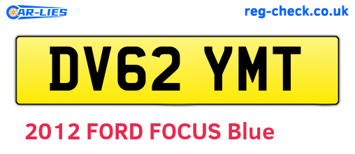 DV62YMT are the vehicle registration plates.