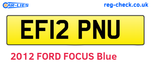 EF12PNU are the vehicle registration plates.
