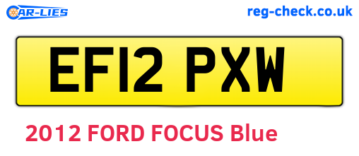 EF12PXW are the vehicle registration plates.