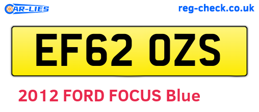 EF62OZS are the vehicle registration plates.