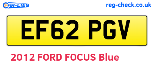 EF62PGV are the vehicle registration plates.