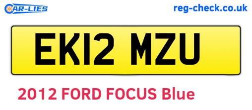 EK12MZU are the vehicle registration plates.