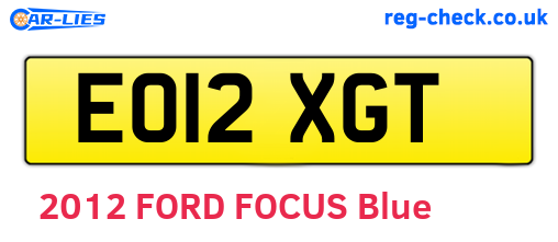 EO12XGT are the vehicle registration plates.
