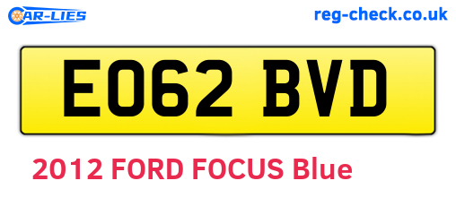 EO62BVD are the vehicle registration plates.