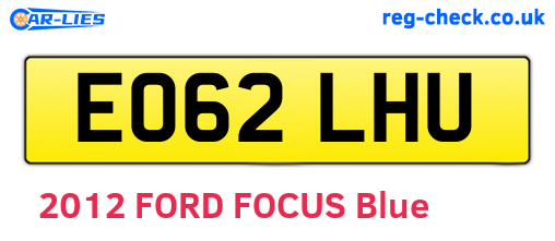 EO62LHU are the vehicle registration plates.