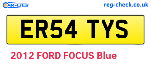 ER54TYS are the vehicle registration plates.