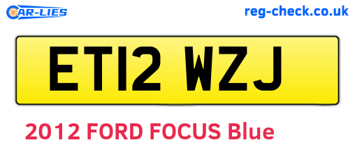 ET12WZJ are the vehicle registration plates.