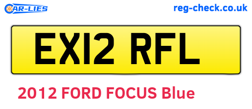 EX12RFL are the vehicle registration plates.