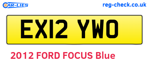 EX12YWO are the vehicle registration plates.