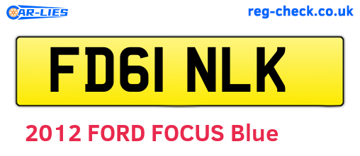 FD61NLK are the vehicle registration plates.