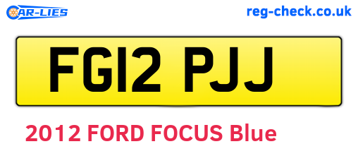 FG12PJJ are the vehicle registration plates.