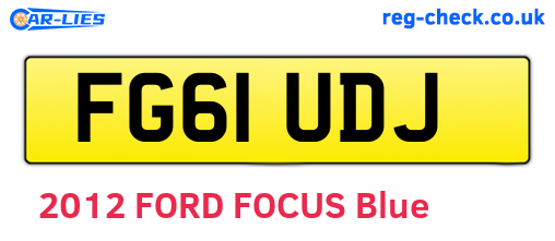 FG61UDJ are the vehicle registration plates.