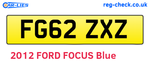 FG62ZXZ are the vehicle registration plates.