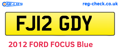 FJ12GDY are the vehicle registration plates.