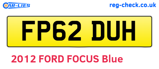 FP62DUH are the vehicle registration plates.