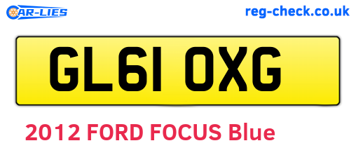 GL61OXG are the vehicle registration plates.