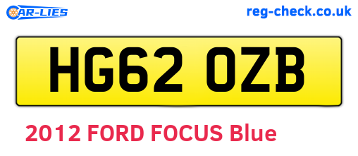HG62OZB are the vehicle registration plates.