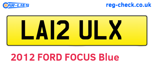 LA12ULX are the vehicle registration plates.