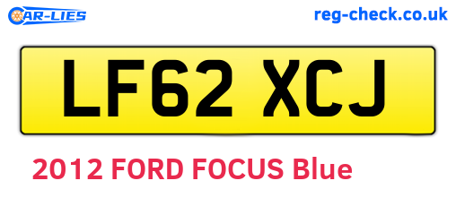 LF62XCJ are the vehicle registration plates.