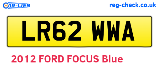 LR62WWA are the vehicle registration plates.