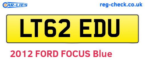 LT62EDU are the vehicle registration plates.