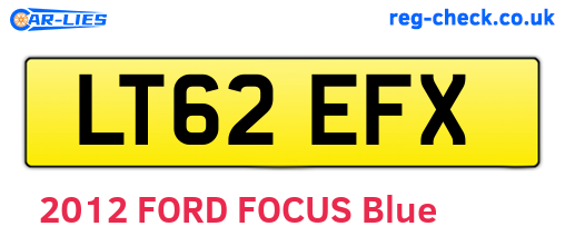 LT62EFX are the vehicle registration plates.