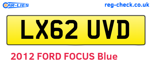 LX62UVD are the vehicle registration plates.