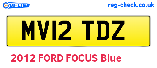 MV12TDZ are the vehicle registration plates.