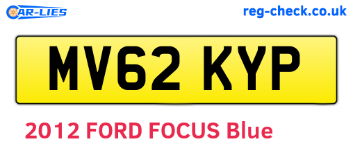 MV62KYP are the vehicle registration plates.