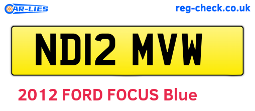 ND12MVW are the vehicle registration plates.