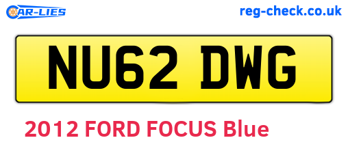 NU62DWG are the vehicle registration plates.