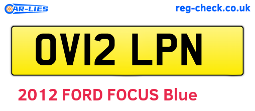 OV12LPN are the vehicle registration plates.