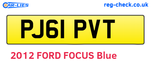 PJ61PVT are the vehicle registration plates.