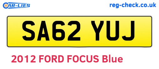 SA62YUJ are the vehicle registration plates.