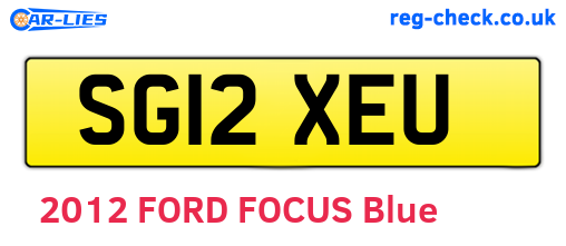 SG12XEU are the vehicle registration plates.